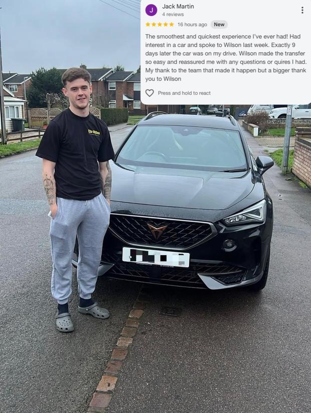 Customer collecting their new car from Players Cars